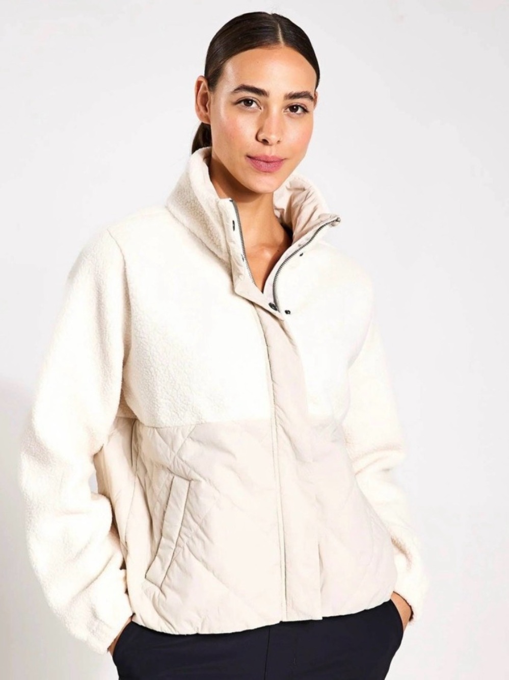 Vuori Cream Sherpa Full Zip Jacket Size Medium